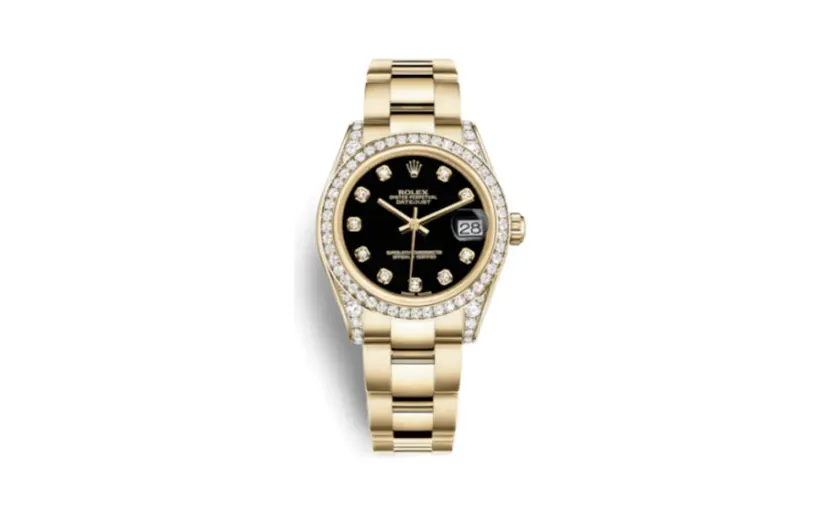 Rolex Datejust 31 Yellow Gold Diamond / President / Black Diamond