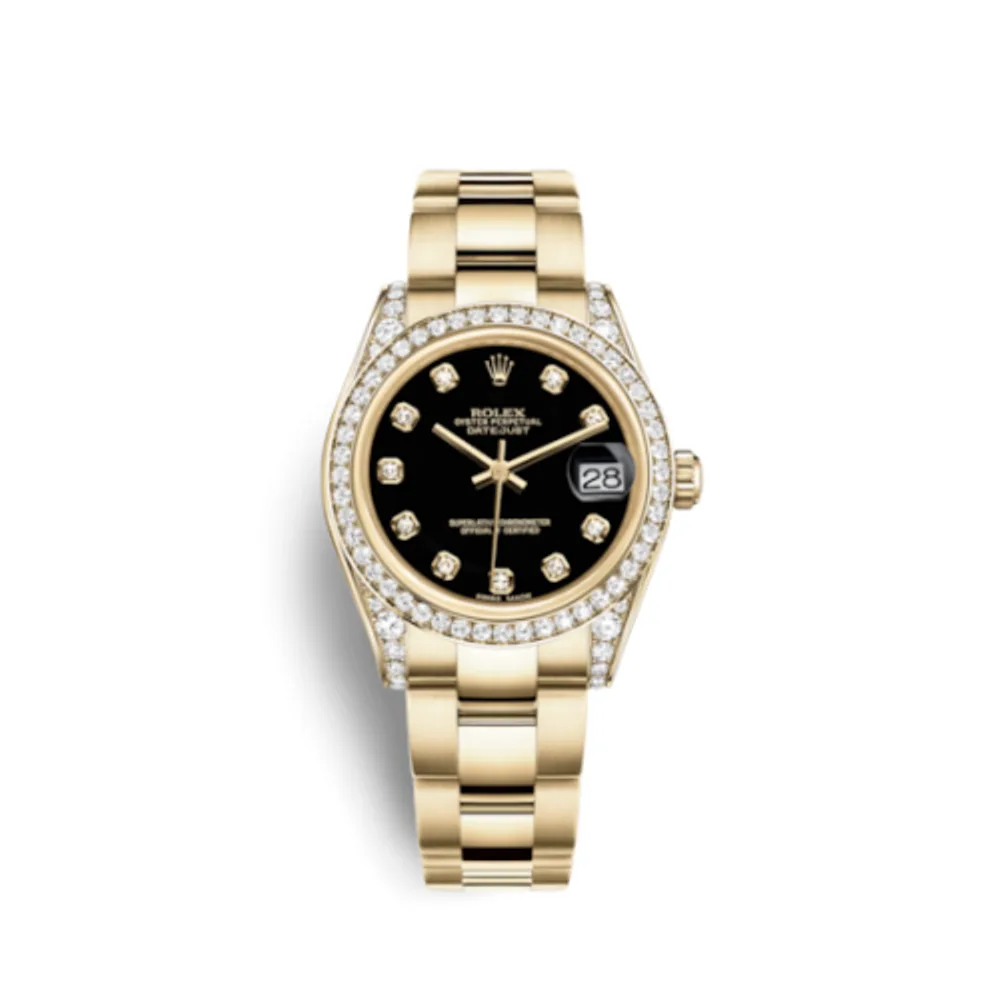 Rolex Datejust 31 Yellow Gold Diamond / President / Black Diamond