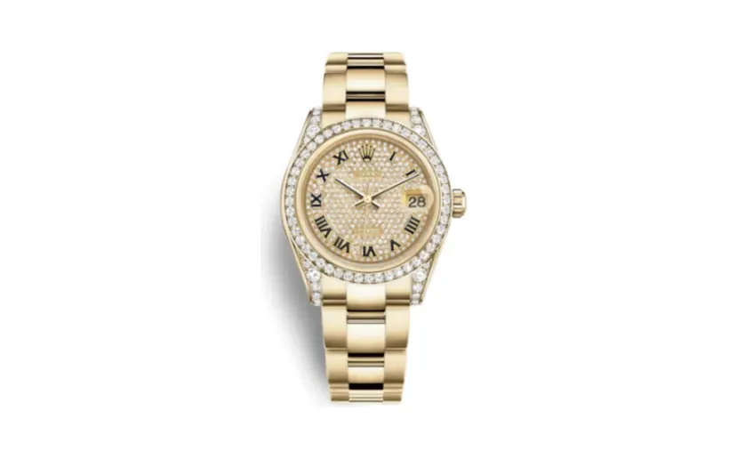 Rolex Datejust 31 Yellow Gold Diamond / Oyster / Paved Roman