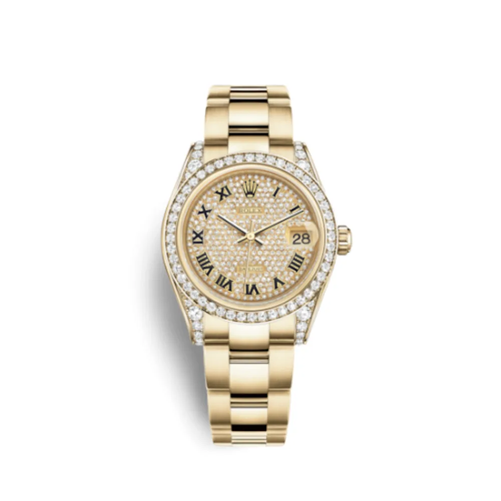 Rolex Datejust 31 Yellow Gold Diamond / Oyster / Paved Roman