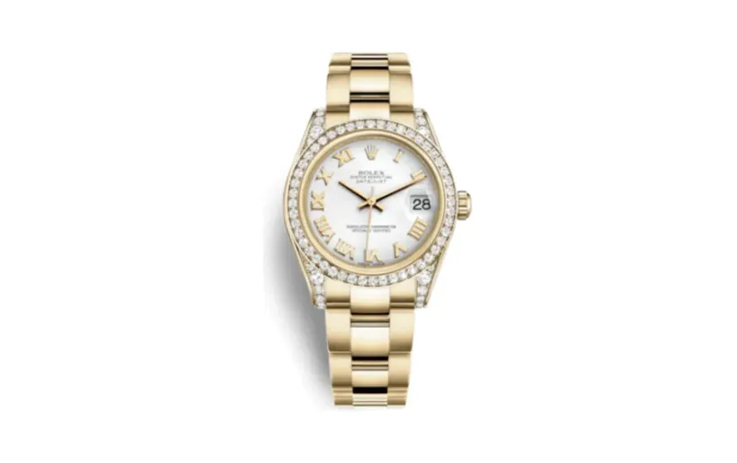Rolex Datejust 31 Yellow Gold Diamond / Oyster / White Roman