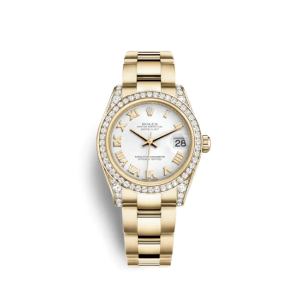 Rolex Datejust 31 Yellow Gold Diamond / Oyster / White Roman