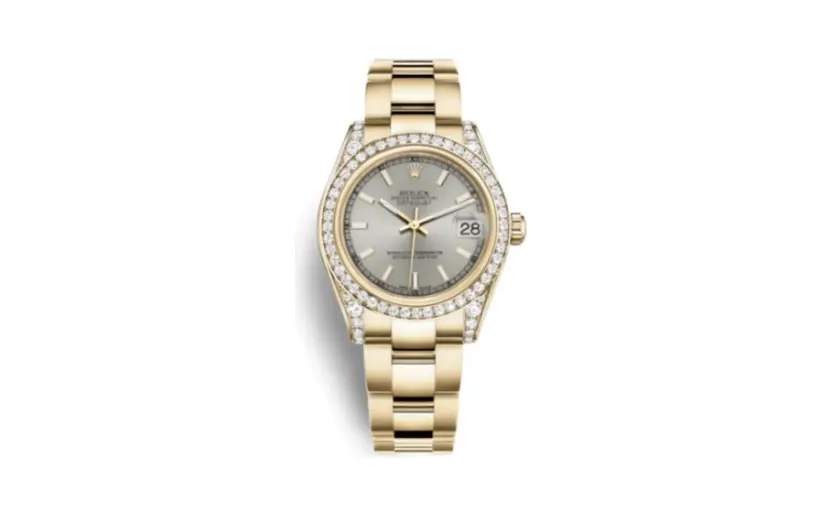 Rolex Datejust 31 Yellow Gold Diamond / Oyster / Silver