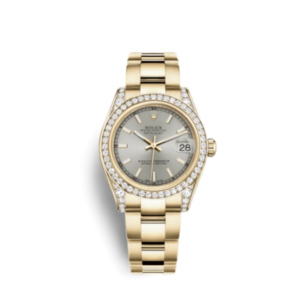 Rolex Datejust 31 Yellow Gold Diamond / Oyster / Silver
