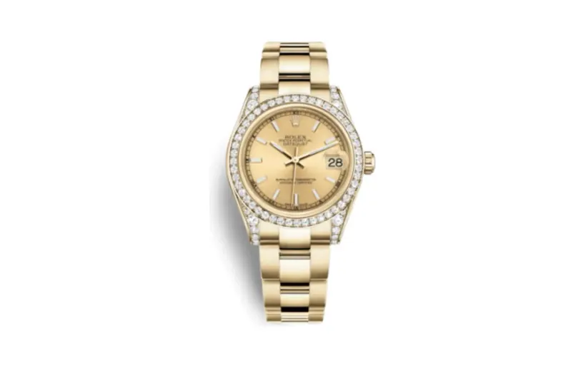 Rolex Datejust 31 Yellow Gold Diamond / Oyster / Champagne