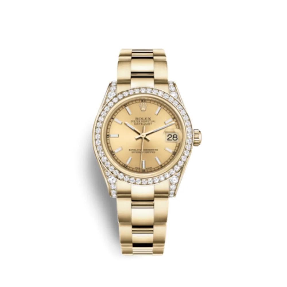 Rolex Datejust 31 Yellow Gold Diamond / Oyster / Champagne