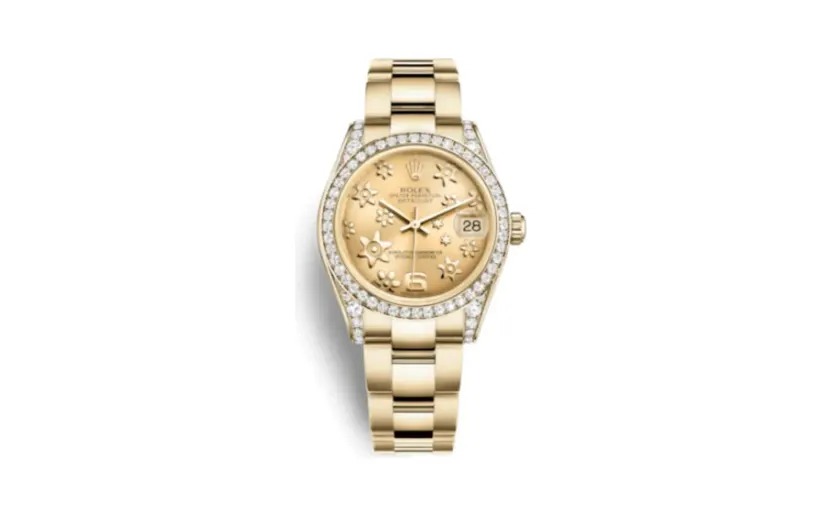Rolex Datejust 31 Yellow Gold Diamond / President / Champagne Floral