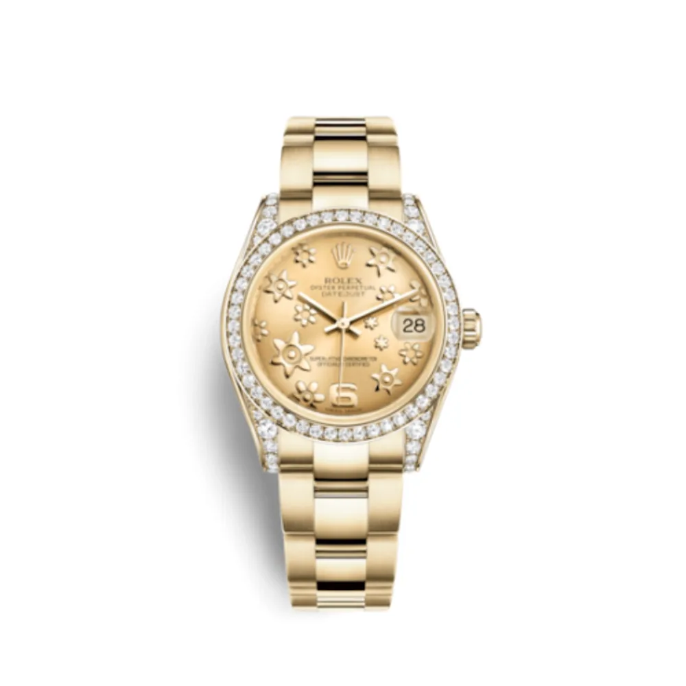 Rolex Datejust 31 Yellow Gold Diamond / President / Champagne Floral
