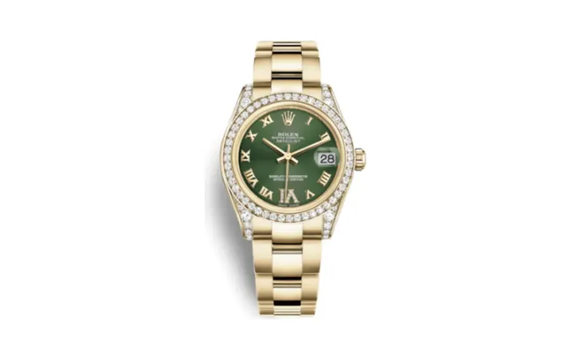 Rolex Datejust 31 Yellow Gold Diamond / Oyster / Olive Roman
