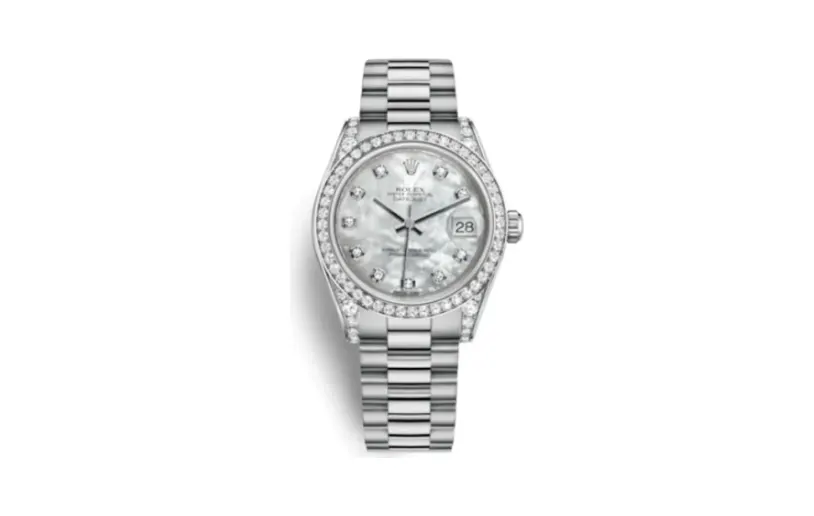 Rolex Datejust 31 White Gold Diamond / President / MOP