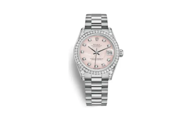 Rolex Datejust 31 White Gold Diamond / President / Pink MOP