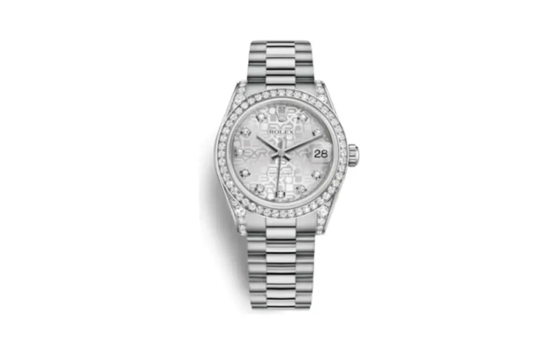 Rolex Datejust 31 White Gold Diamond / President / Silver Computer