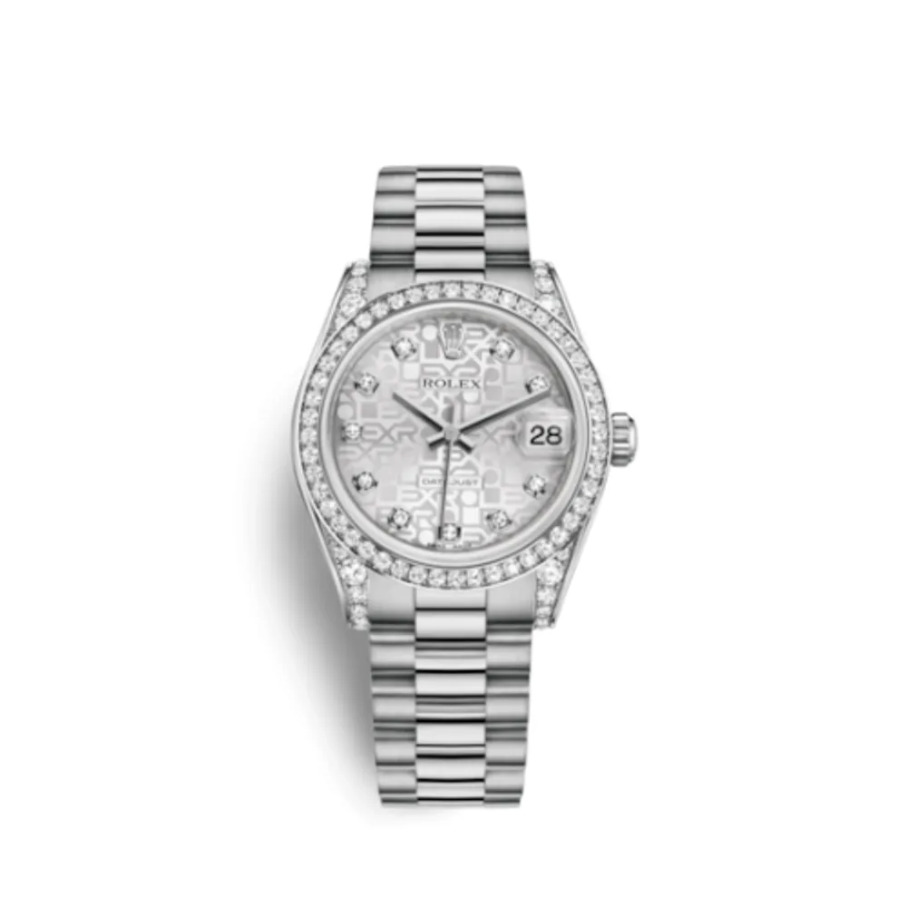 Rolex Datejust 31 White Gold Diamond / President / Silver Computer