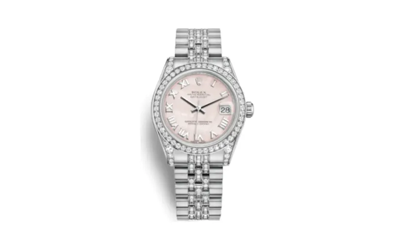 Rolex Datejust 31 White Gold Diamond / Jubilee Diamond / Pink MOP Roman