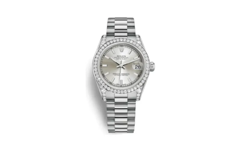 Rolex Datejust 31 White Gold Diamond / President / Silver