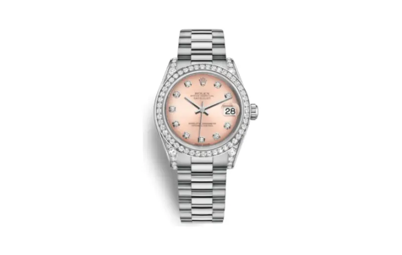 Rolex Datejust 31 White Gold Diamond / President / Pink Diamond