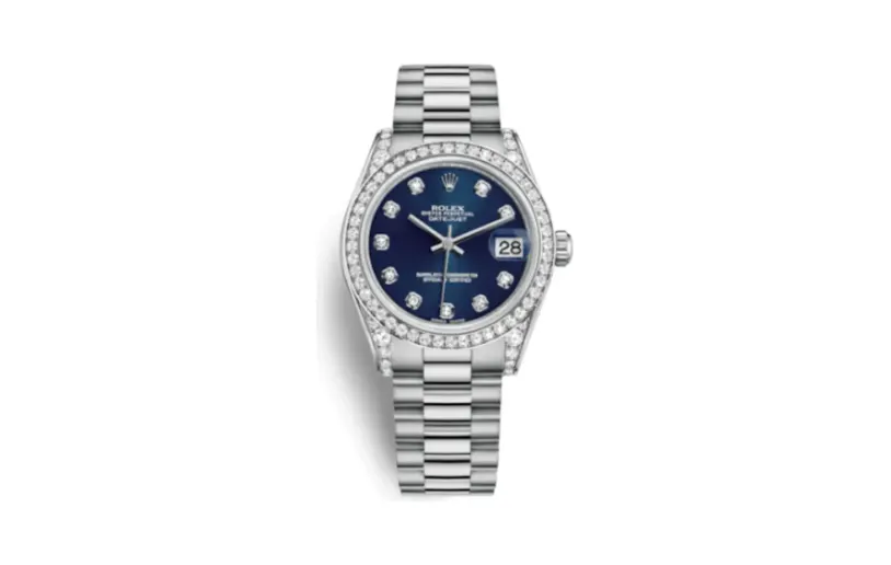 Rolex Datejust 31 White Gold Diamond / President / Blue Diamond