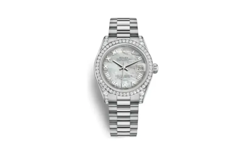 Rolex Datejust 31 White Gold Diamond / President / MOP Roman