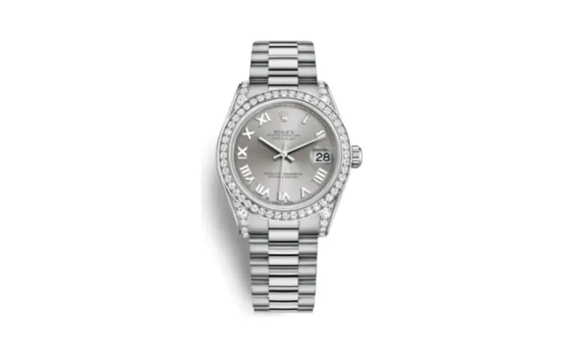 Rolex Datejust 31 White Gold Diamond / President / Rhodium Roman