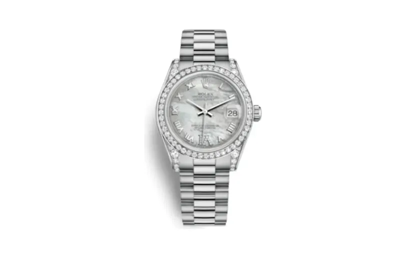 Rolex Datejust 31 White Gold Diamond / President / MOP Roman