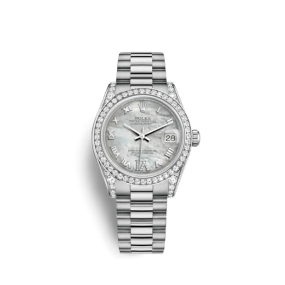 Rolex Datejust 31 White Gold Diamond / President / MOP Roman