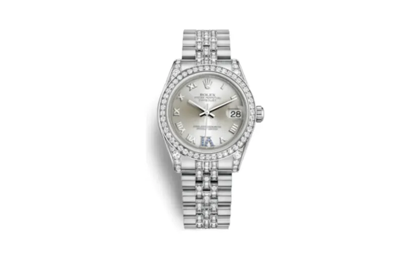 Rolex Datejust 31 White Gold Diamond / Jubilee Diamond / Silver Roman