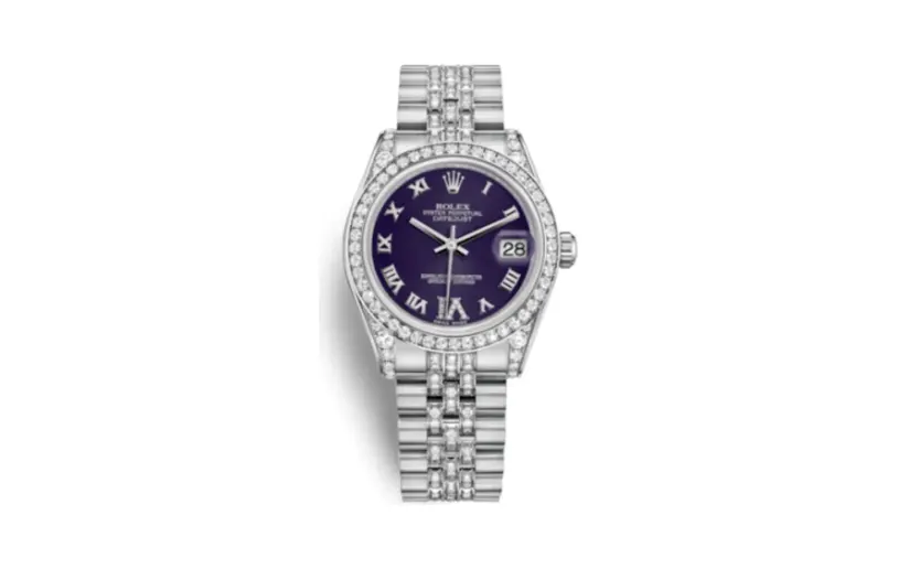 Rolex Datejust 31 White Gold Diamond / Jubilee Diamond / Purple Roman