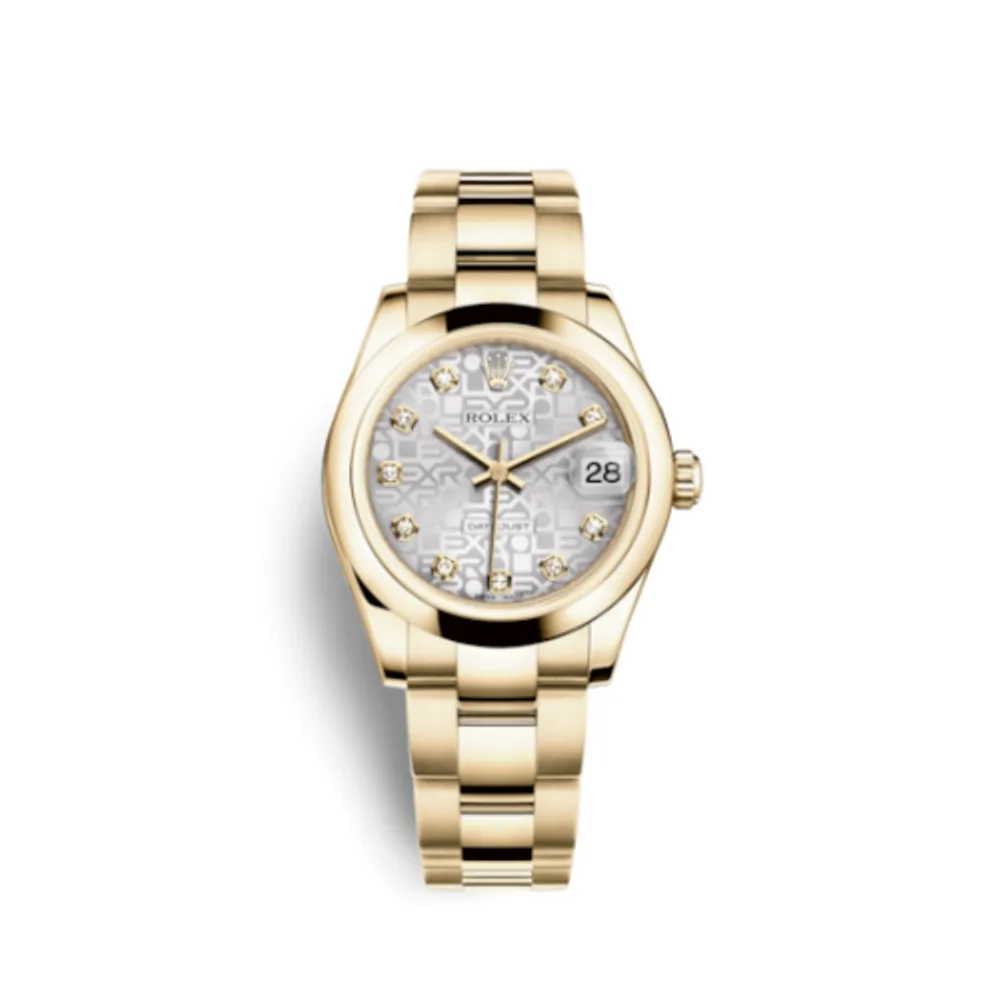 Rolex Datejust 31 Yellow Gold Domed / Oyster / Silver Computer