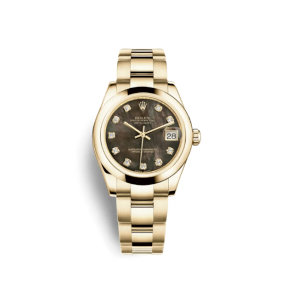 Rolex Datejust 31 Yellow Gold Domed / Oyster / Black MOP