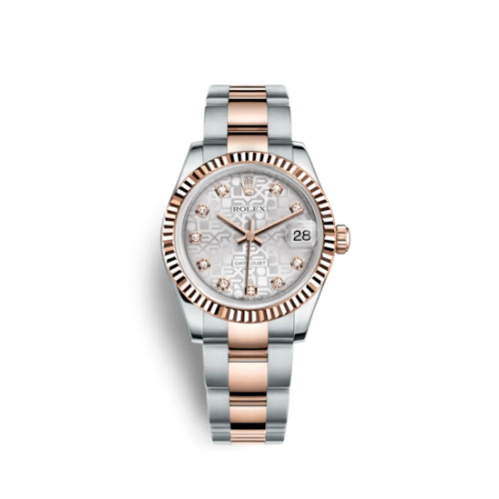 Rolex Datejust 31 Rolesor Everose Fluted / Jubilee / Silver Computer