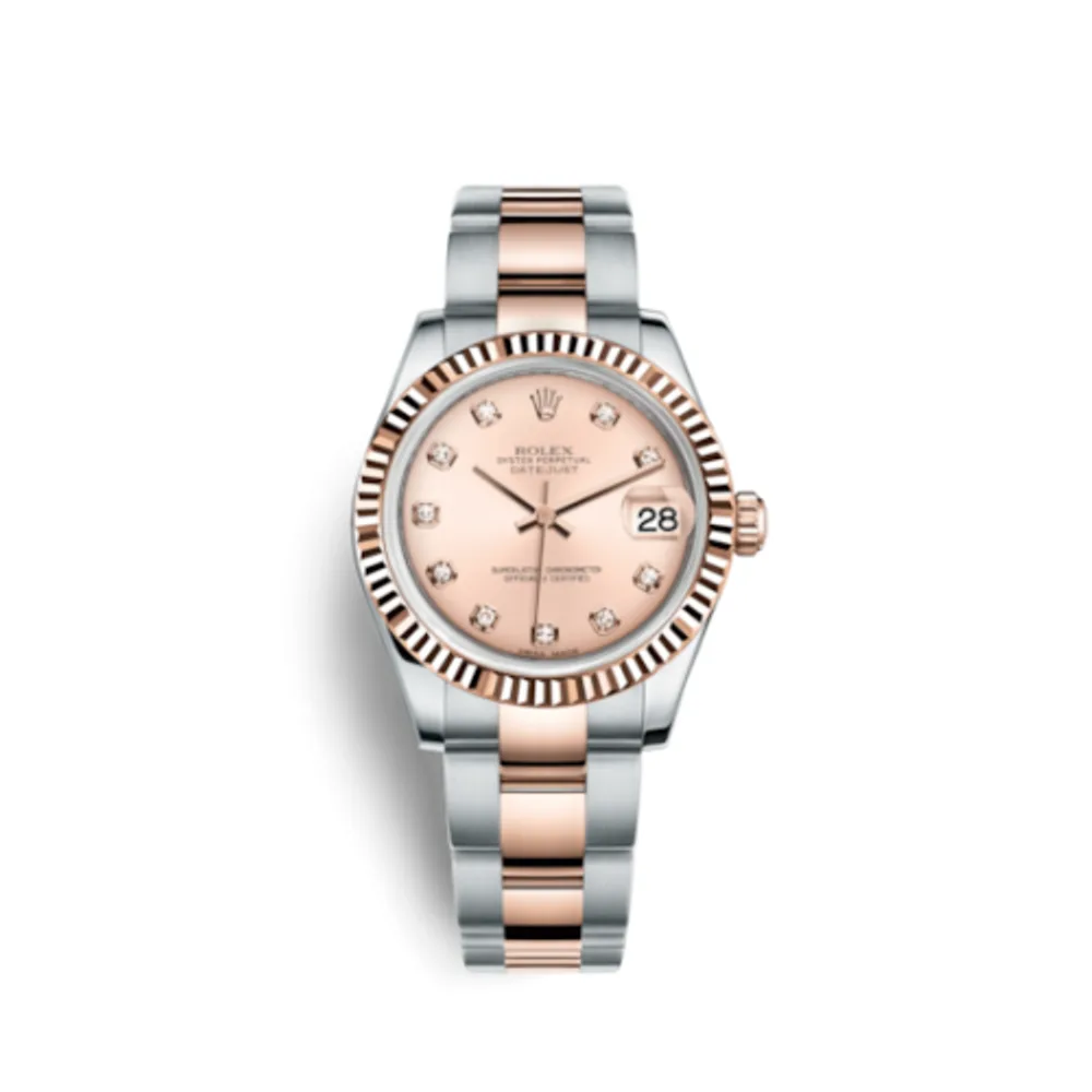 Rolex Datejust 31 Rolesor Everose Fluted / Oyster / Pink Diamond