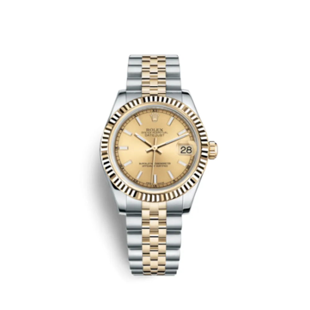 Rolex Datejust 31 Rolesor Yellow Fluted / Jubilee / Champagne