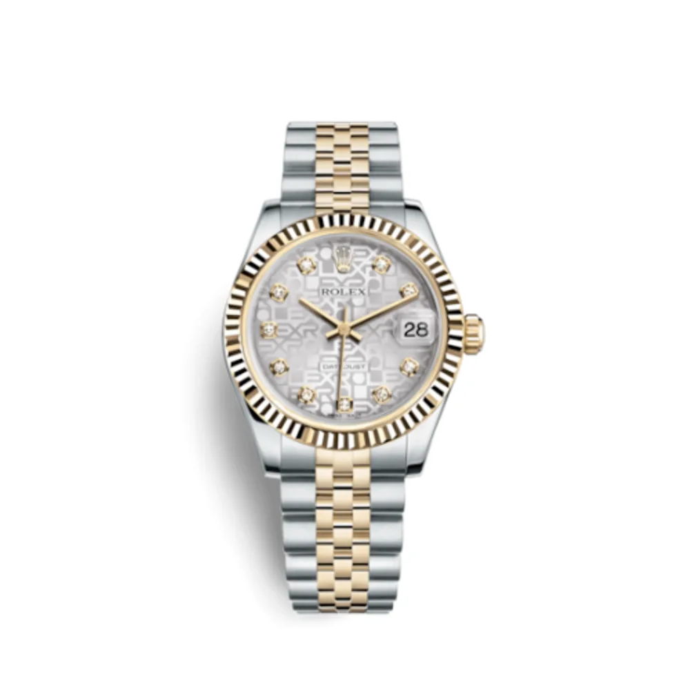 Rolex Datejust 31 Rolesor Yellow Fluted / Jubilee / Silver Computer