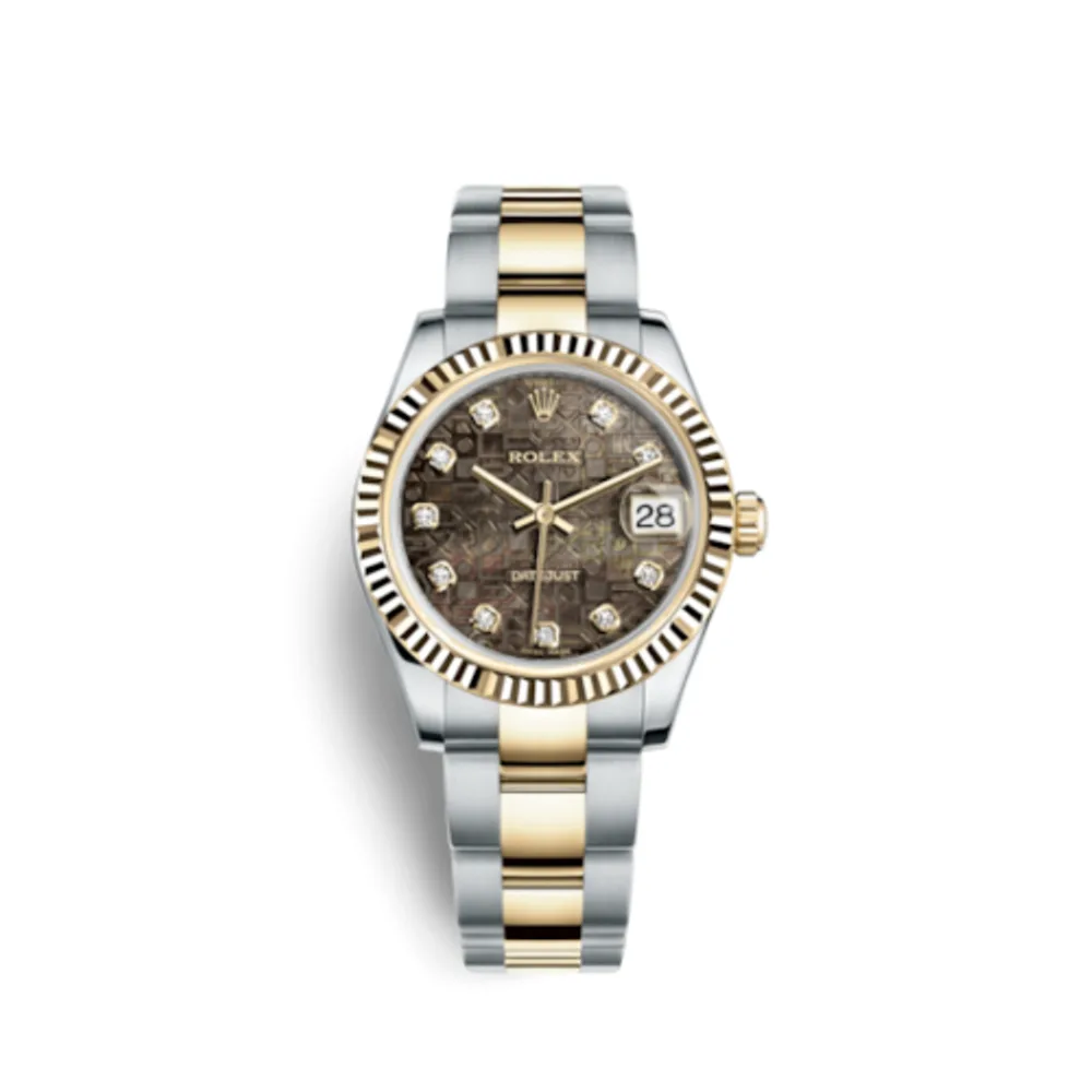 Rolex Datejust 31 Rolesor Yellow Fluted / Oyster / Black MOP Computer