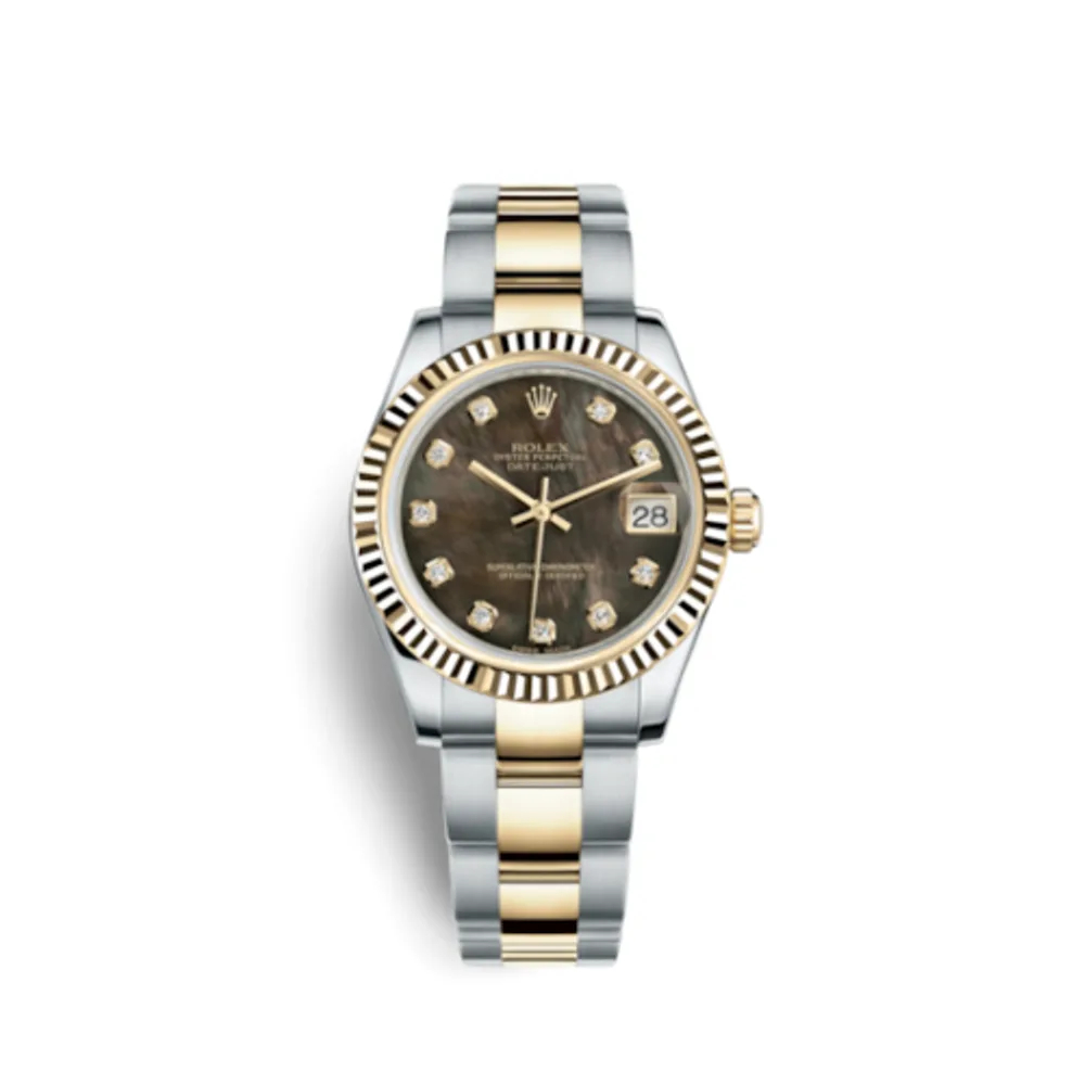 Rolex Datejust 31 Rolesor Yellow Fluted / Oyster/ Black MOP
