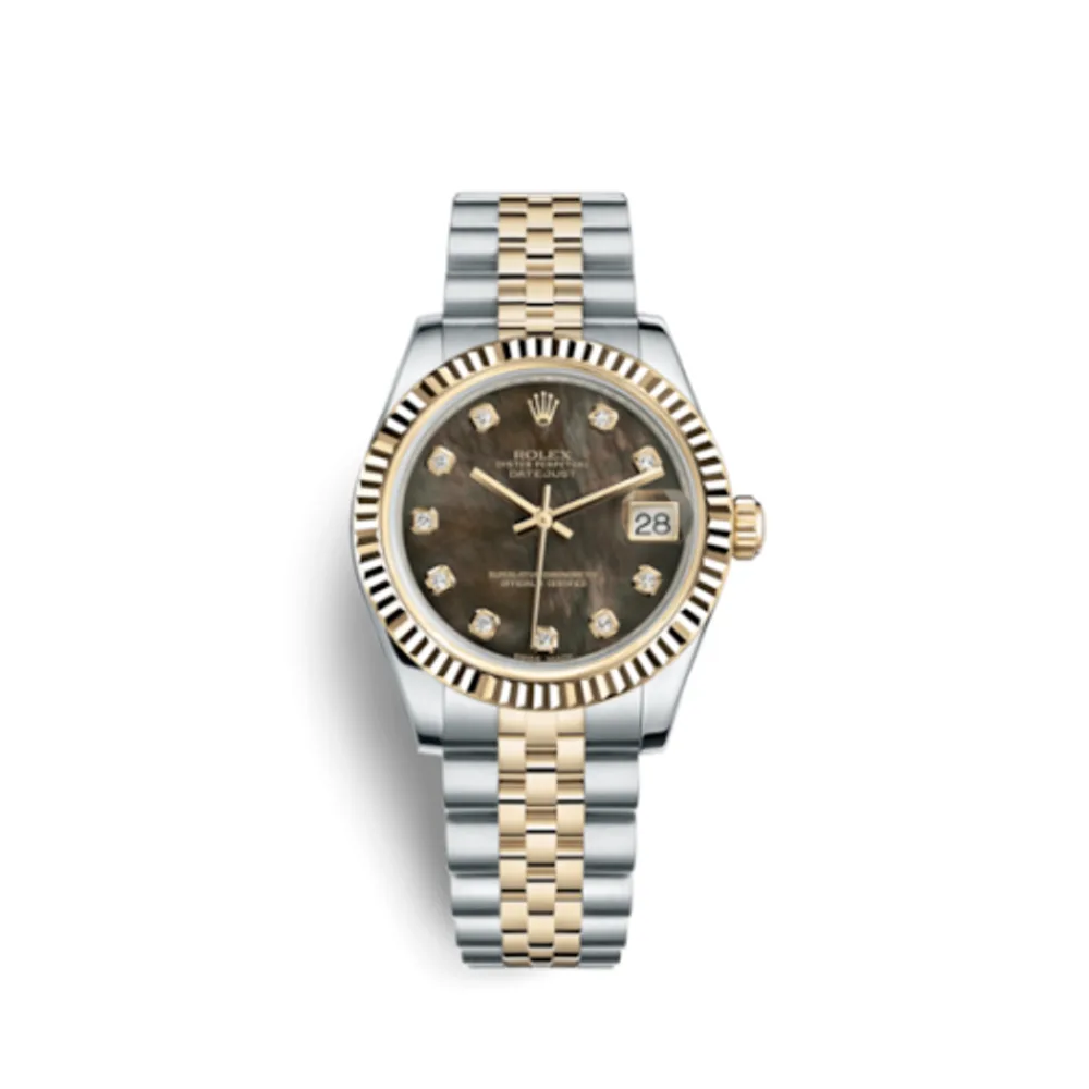 Rolex Datejust 31 Rolesor Yellow Fluted / Jubilee / Black MOP