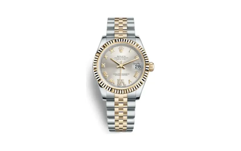 Rolex Datejust 31 Rolesor Yellow Fluted / Jubilee / Silver Roman