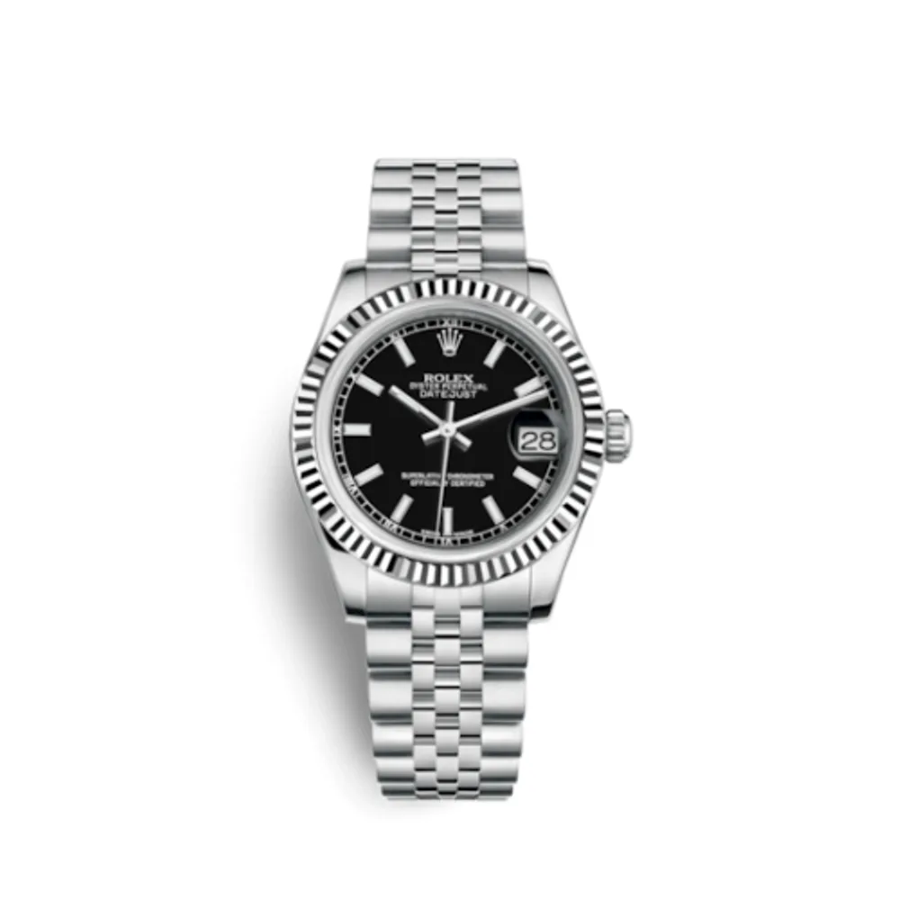 Rolex Datejust 31 Stainless Steel Fluted / Jubilee / Black