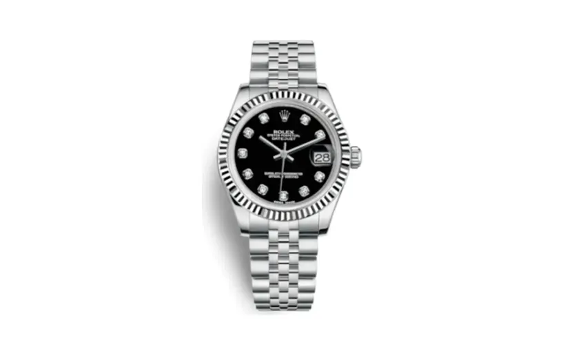 Rolex Datejust 31 Stainless Steel Fluted / Jubilee / Black - Diamond