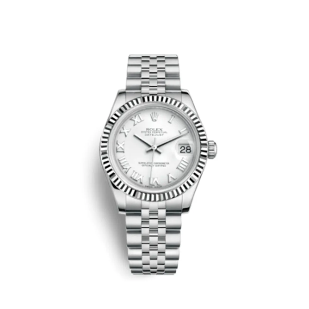 Rolex Datejust 31 Stainless Steel Fluted / Jubilee / White - Roman