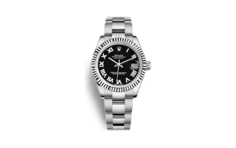 Rolex Datejust 31 Stainless Steel Fluted / Oyster / Black - Roman