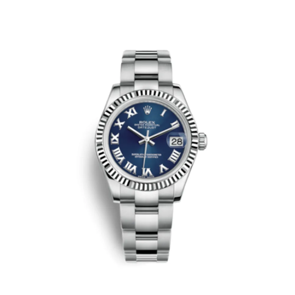 Rolex Datejust 31 Stainless Steel Fluted / Oyster / Blue - Roman