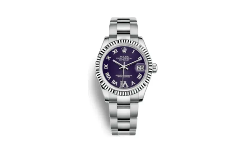 Rolex Datejust 31 Stainless Steel Fluted / Oyster / Purple - Roman