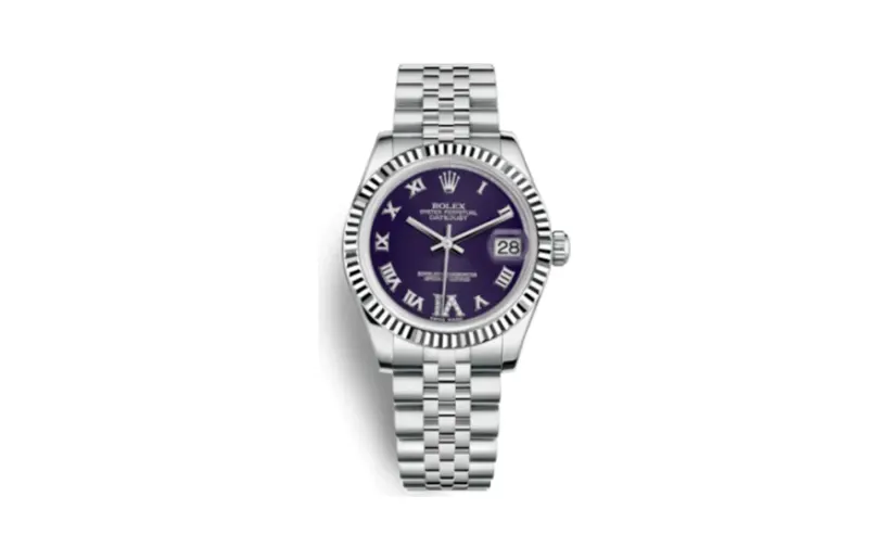 Rolex Datejust 31 Stainless Steel Fluted / Jubilee / Purple Roman