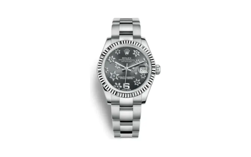 Rolex Datejust 31 Stainless Steel Fluted / Oyster / Dark Rhodium Floral
