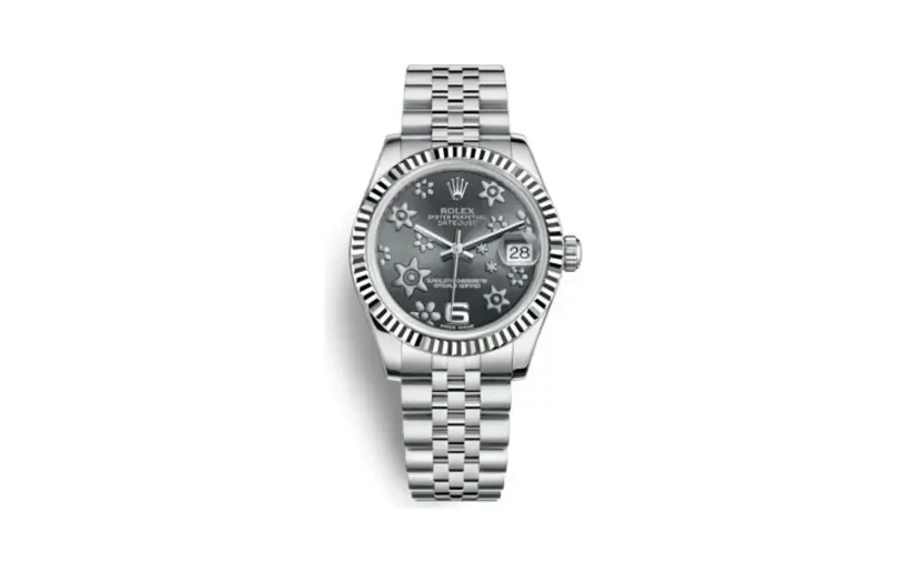 Rolex Datejust 31 Stainless Steel Fluted / Jubilee / Dark Rhodium Floral