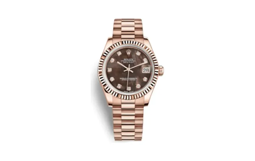 Rolex Datejust 31 Everose Fluted / President / Black MOP