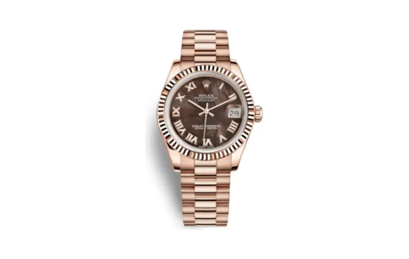 Rolex Datejust 31 Everose Fluted / President / Black MOP Roman