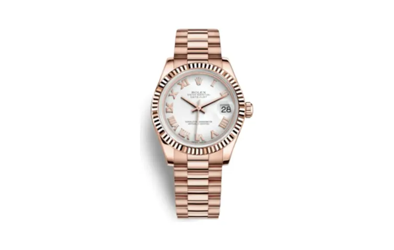 Rolex Datejust 31 Everose Fluted / President / White Roman