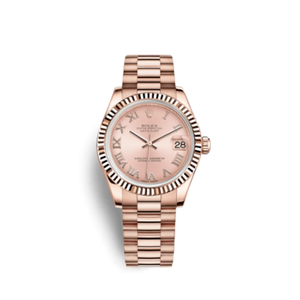 Rolex Datejust 31 Everose Fluted / President / Pink Roman